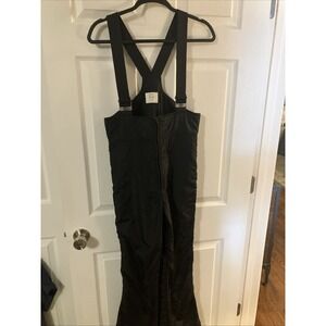 Robbe Skiwear Bib Women Black Vintage Snow Pants Zip Up